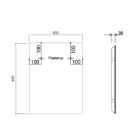 Зеркало Vincea VLM-3VN600B 60x80 черный