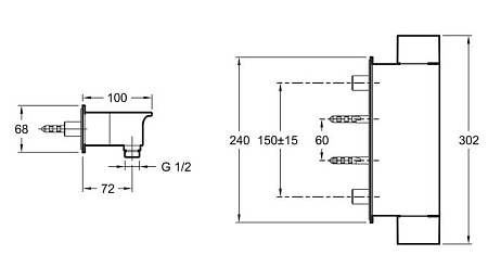 Смеситель Jacob Delafon Stance E9102-CP для душа