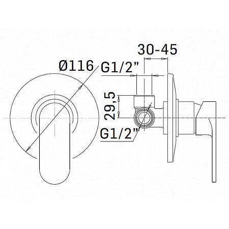 Смеситель Mamoli Sadler 3606PE006001 для душа, хром