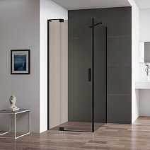 Душевой уголок Cezares Slider SLIDER-AH-1-90-80/90-BR-NERO бронза/ профиль черный