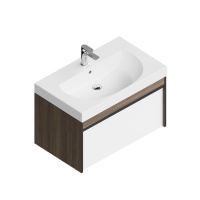 Тумба с раковиной Kerama Marazzi Modula MO.80.1+1\AR 80 1 ящик, арабика/белый глянцевый