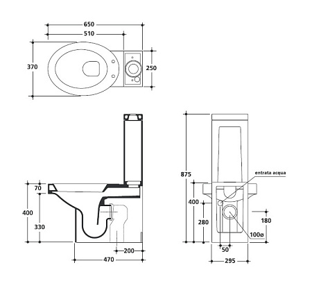 Бачок для унитаза Kerasan Cento 3581 bi