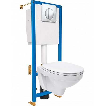 Комплект унитаз Cersanit Delfi SET-DELFI/Tiger/Cg с кнопкой смыва