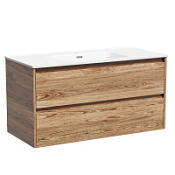 Тумба с раковиной Sancos Libra 100 LB100ECH дуб чарльстон/белый