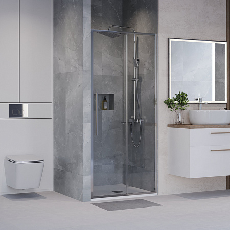 Душевая дверь Niagara Nova NG-64-10A 100x195 стекло прозрачное/профиль хром