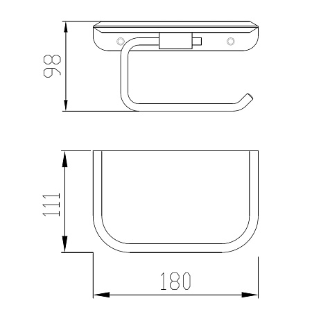 Бумагодержатель с полкой для телефона ABBER Nord AA1530 хром