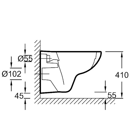 Чаша для унитаза подвесного Jacob Delafon Patio EDV102-00 Rimless