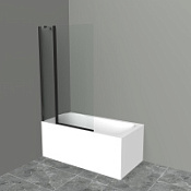 Душевая шторка на ванну BelBagno Uno UNO-V-11-100/150-C-NERO прозрачное стекло