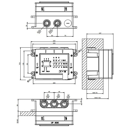 Cкрытая монтажная часть Gessi 63397.239 для смесителя, хром