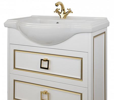 Тумба с раковиной Tessoro Foster TS-F9080-C-W-G 80 белый с патиной золото