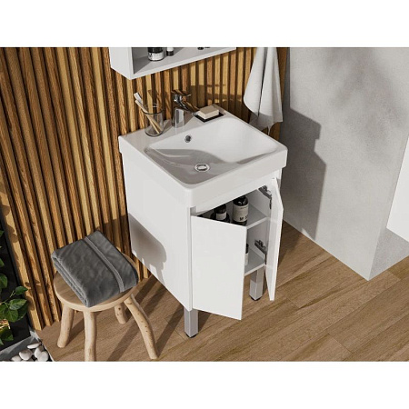 Мебель для ванной Aquaton Сканди 1A278701SD010 45 с дверками, белый/белый матовый