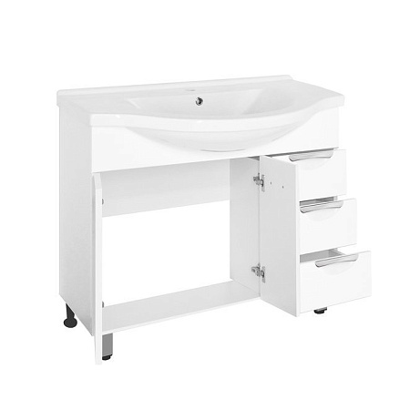 Тумба под раковину Style Line Жасмин 100 3 ящика, белый