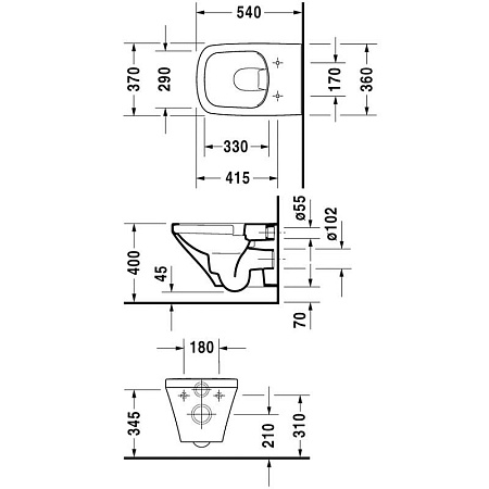 Унитаз подвесной Duravit DuraStyle 45520900A1 микролифт