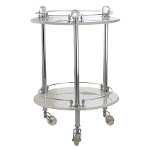 Столик на колёсиках Migliore Cristalia 16818 хром/swarovski