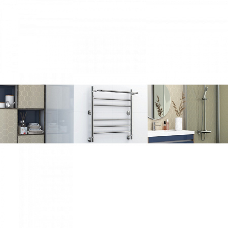 Полотенцесушитель водяной Стилье Универсал-57 60х50 с полкой, хром