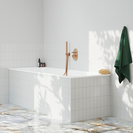 Шланговое подключение Ravak 706.60RGB X07P708 с держателем, розовое золото