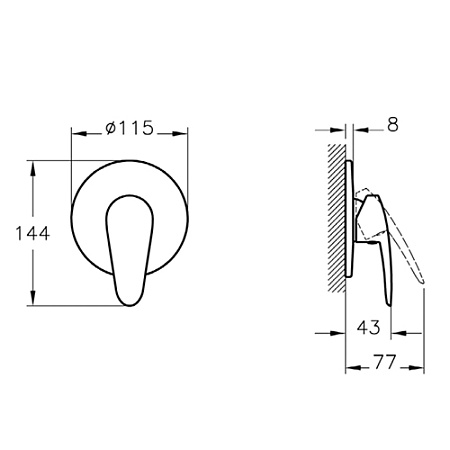 Смеситель VitrA Dynamic S A42225EXP для душа