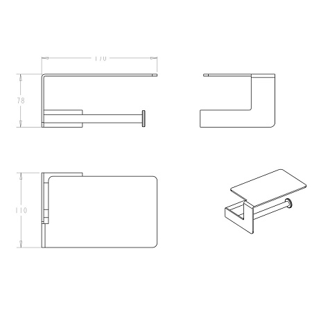 Держатель туалетной бумаги Boheme Q 10941-SGM оружейная сталь глянцевая