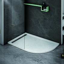 Поддон для душа из искусственного мрамора Cezares TRAY-AS-RH-120/90-550-30-W-L радиальный левый