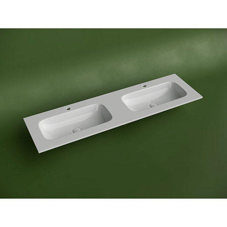 Раковина накладная Ceramica Nova Grace CN7023 161x45,7x13,7 два отверстия, белый