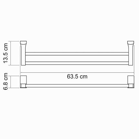 Полотенцедержатель WasserKRAFT Leine K-5040 двойной, хром