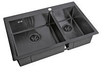Мойка кухонная Zorg Hummer SH 78-2-51-L GRAFIT графит
