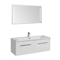 Мебель для ванной Aquaton Мадрид 1A170301MA010 120 М с 2 ящиками, раковина Айрис М, белый глянцевый