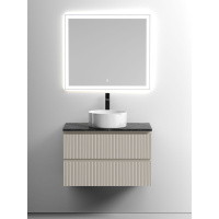 Мебель для ванной со столешницей Sancos Snob T 80 SNT80CE+TT80A1X Beige Soft/Black Sky