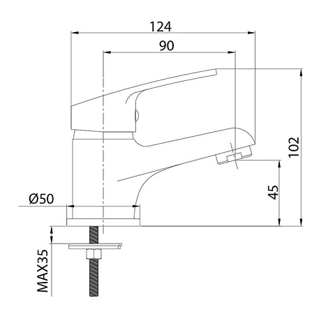 Смеситель для раковины Milardo Simp SIMSB00M01 хром