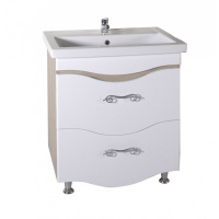 Тумба с раковиной ASB-Mebel Терни 9726 70 белый глянец/дуб молочный