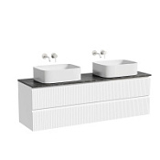 Тумба с раковиной и столешницей Sancos Snob T 160 SNT80W+TT160A1 Bianco/Black Sky