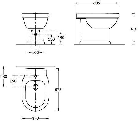 Биде напольное Kerama Marazzi Pompei PO.bidet.01 белый глянцевый