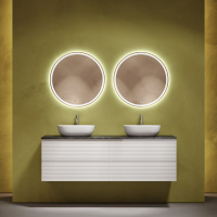 Мебель для ванной со столешницей Sancos Folk 160 FL80W+TT160A1X Bianco/Black Sky