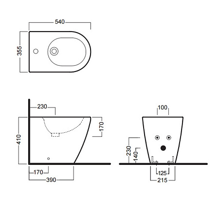 Биде напольное Hatria Fusion Y0U6V1