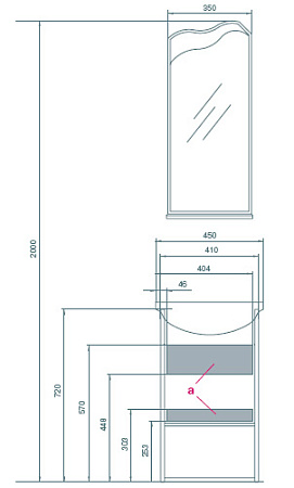 Зеркало Aquaton Колибри 1A065302KO01L 45