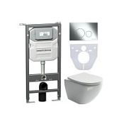 Комплект Ceramicanova Metropol CN4002_1001CH_1000 подвесной унитаз + инсталляция + кнопка