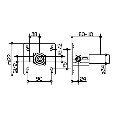 Cкрытая монтажная часть Keuco Ixmo 59547000170 для смесителя