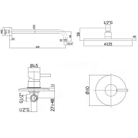 Душевой комплект Paffoni Light KITLIG011BO белый матовый