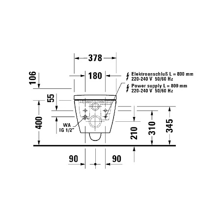 Унитаз подвесной Duravit ME by Starck 2510092000 с сиденьем SensoWash Starck f Plus 612000012000320