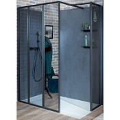 Душевой уголок Jacob Delafon Nouvelle Vague прозрачное стекло, черный профиль