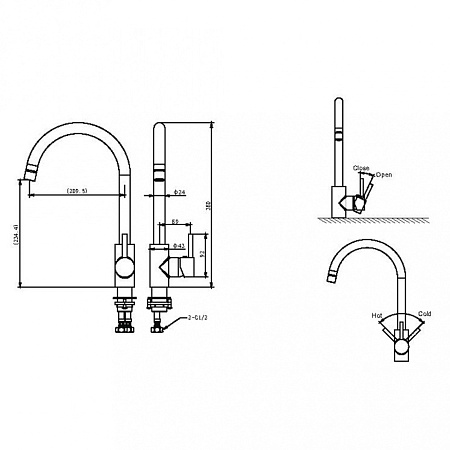 Смеситель Bravat Slim F7332366CP-RUS для кухонной мойки, хром