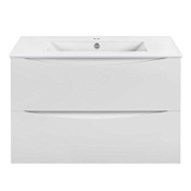 Тумба с раковиной Vincea Mia Slim VMC-2MC800S1GW 80 подвесная, 2 выкатных ящика, G.White