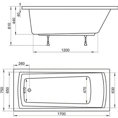 Ванна акриловая Ravak Domino Plus 70508015 170x75