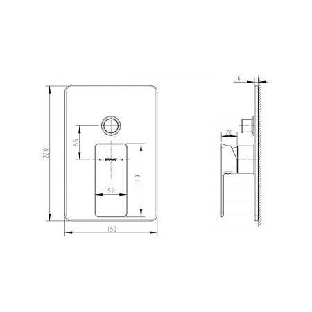 Смеситель Bravat PHILLIS PB856101CP-2-ENG для душа 2 позиции