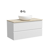 Тумба с раковиной и столешницей Sancos Snob R 100 SNR100W+TT100A2 Bianco/Kreman