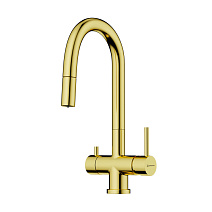 Смеситель Omoikiri Akita-S-LG 4994350 для кухонной мойки, светлое золото