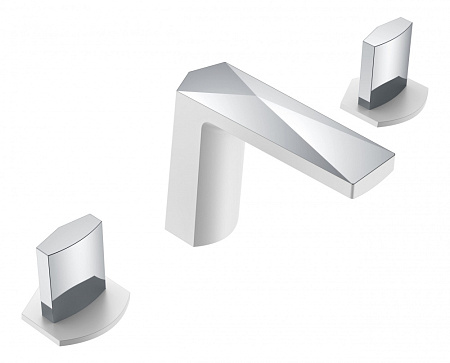 Смеситель Boheme Venturo 150-WCR-ICE для раковины, ручка Ice, белый/хром