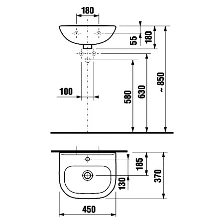 Раковина Jika Olymp 8156120001041 45x37x18 белый