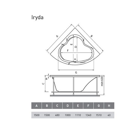 Акриловая ванна Vayer Iryda Гл000006822 150x150