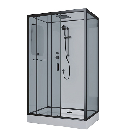 Душевая кабина Niagara Premium NG-6912-01QL BLACK 120x80x210 тонированное/профиль черный матовый